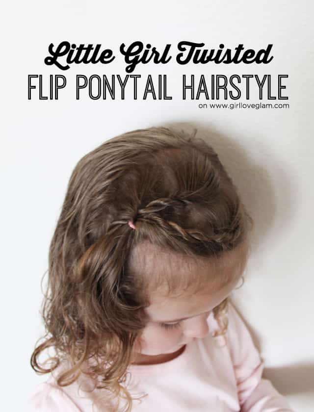 Little Girl Twisted Flip Ponytail Hairstyle Girl Loves Glam