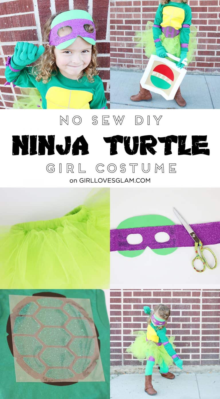 DIY No Sew Ninja Turtle Costume for Girls! - Girl Loves Glam