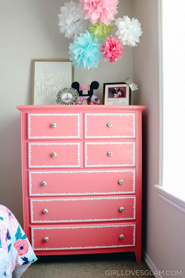 Pink Scalloped Dresser Makeover Girl Loves Glam