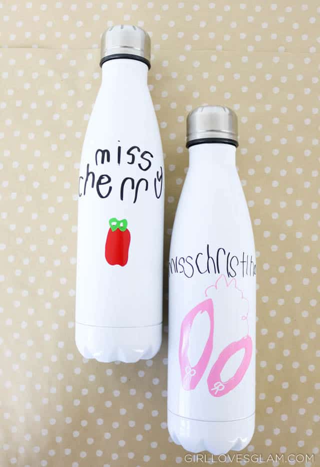 Handwritten Water Bottle Teacher Gift Idea - Girl Loves Glam