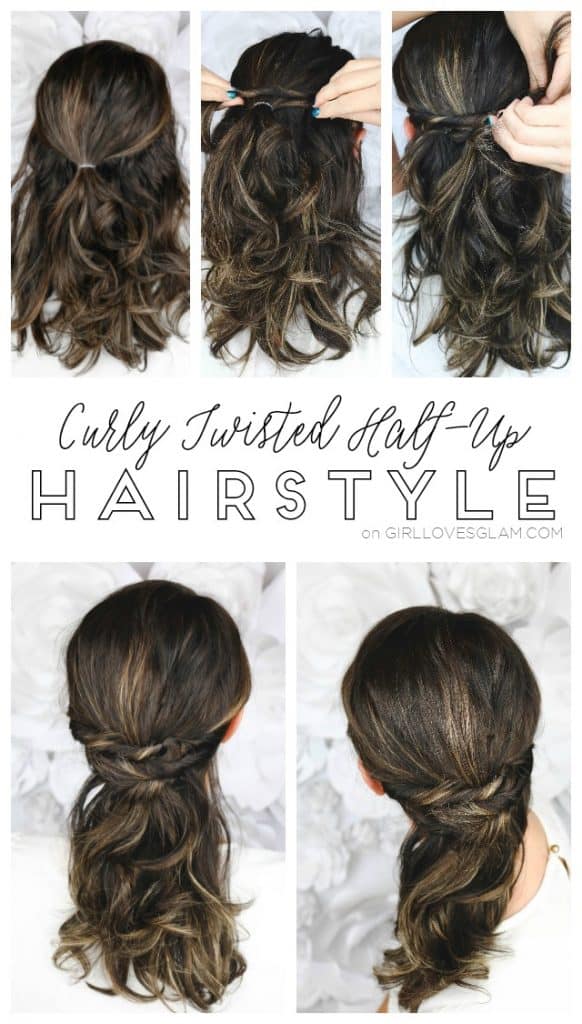 Easy Curly Twisted Half-Up Hairstyle with the Conair Curl Secret 2.0 ...