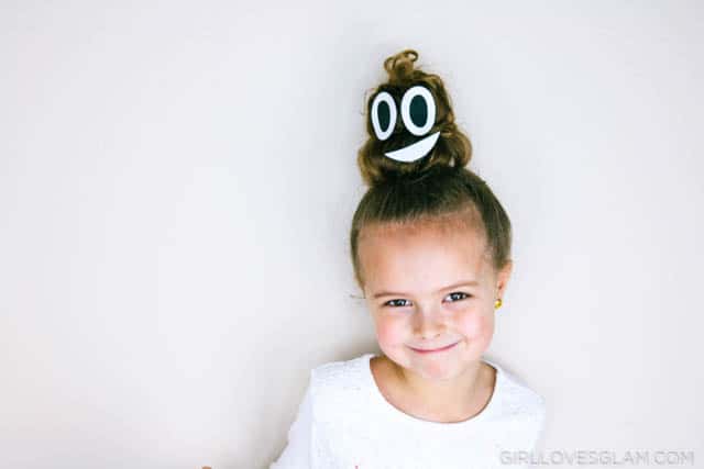Poop Emoji Hairstyle for Crazy Hair Day - Girl Loves Glam